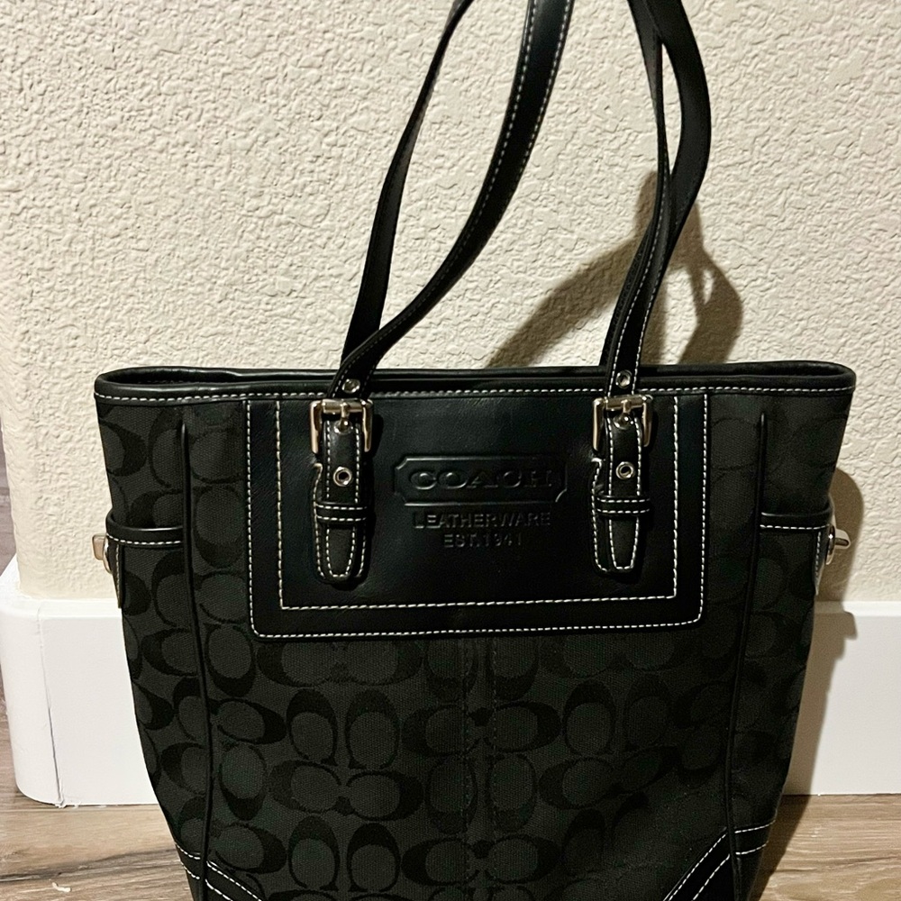 COACH Signature Legacy Tote Black - Picture 3 of 15